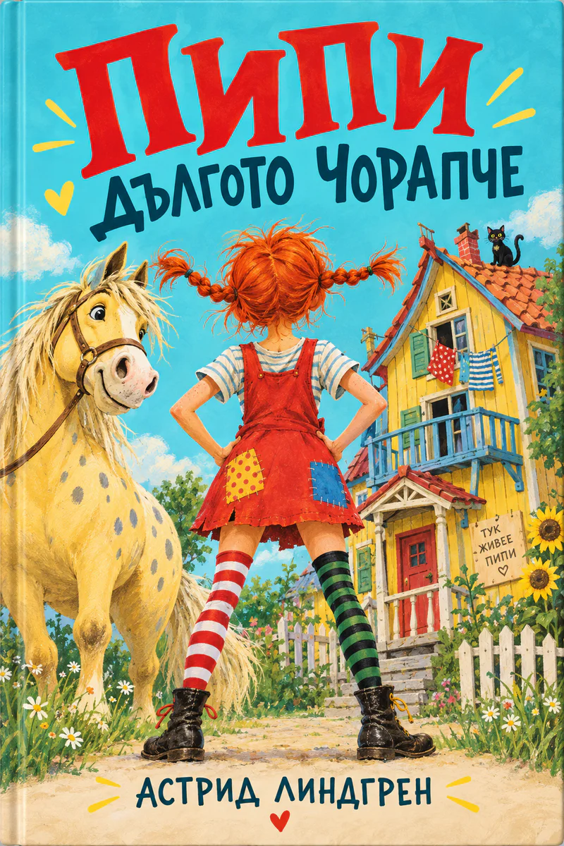 Пипи Дългото чорапче — корица